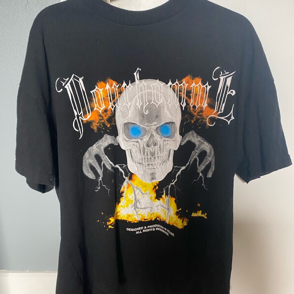 Black Graphic T-Shirt with Skull Design